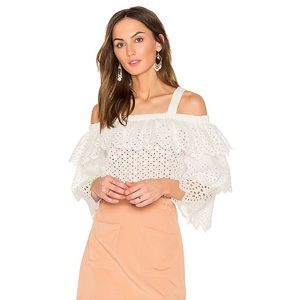Endless Rose Cold Shoulder Top with Tiered Sleeves
